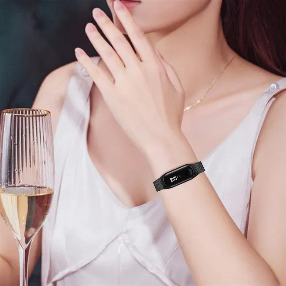 Super skøn Xiaomi Mi Band 7 Metal Urrem - Sort#serie_1