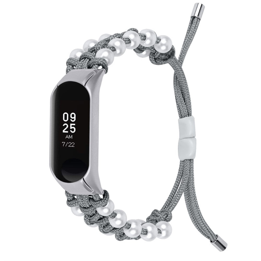 Mega holdbart Xiaomi Mi Band 7 Nylon Rem - Sølv#serie_5