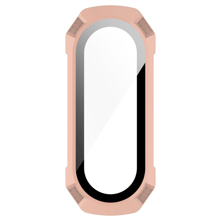 Beskyttende Xiaomi Mi Band 7 Cover med Skærmbeskytter i Plastik og Hærdet Glas - Pink#serie_6