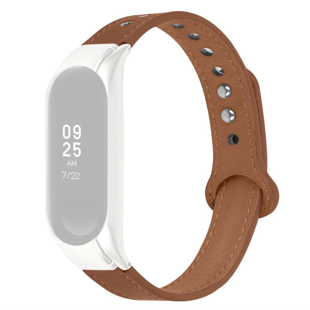 Elegant Xiaomi Mi Band 7 Ægte læder Rem - Brun#serie_11