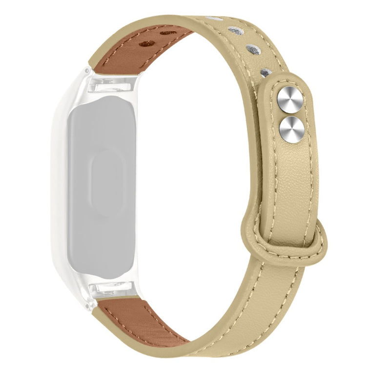 Vildt fantastisk Xiaomi Mi Band 7 Ægte læder Urrem - Beige#serie_5