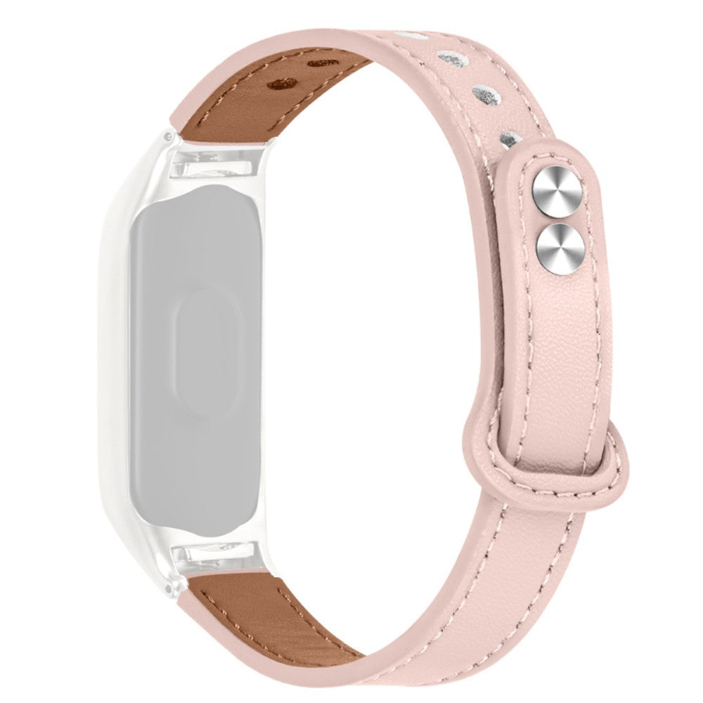 Glimrende Xiaomi Mi Band 7 Ægte læder Urrem - Pink#serie_4