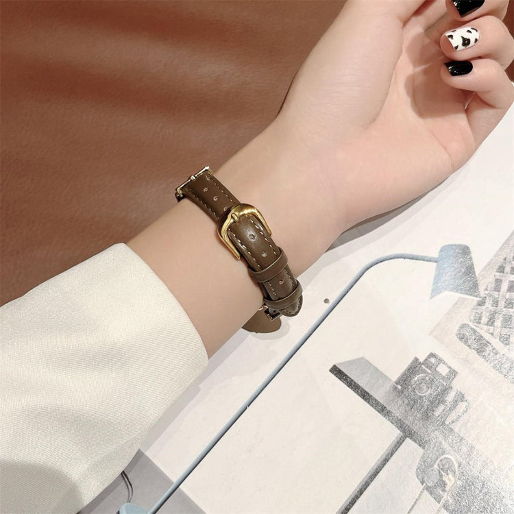 Super smuk Xiaomi Mi Band 7 Ægte læder Rem - Grøn#serie_8