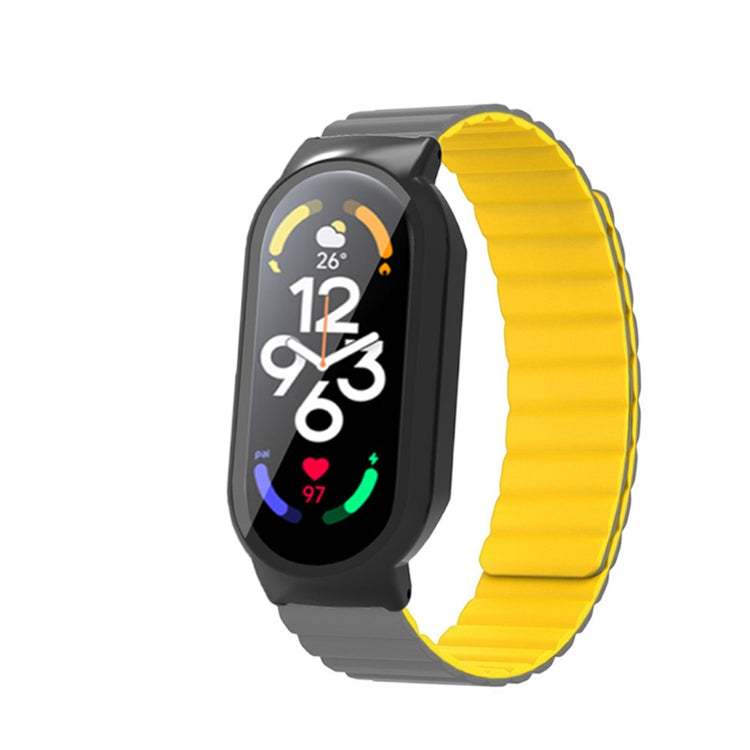 Vildt pænt Xiaomi Mi Band 7 Silikone og Glas Rem - Sølv#serie_7