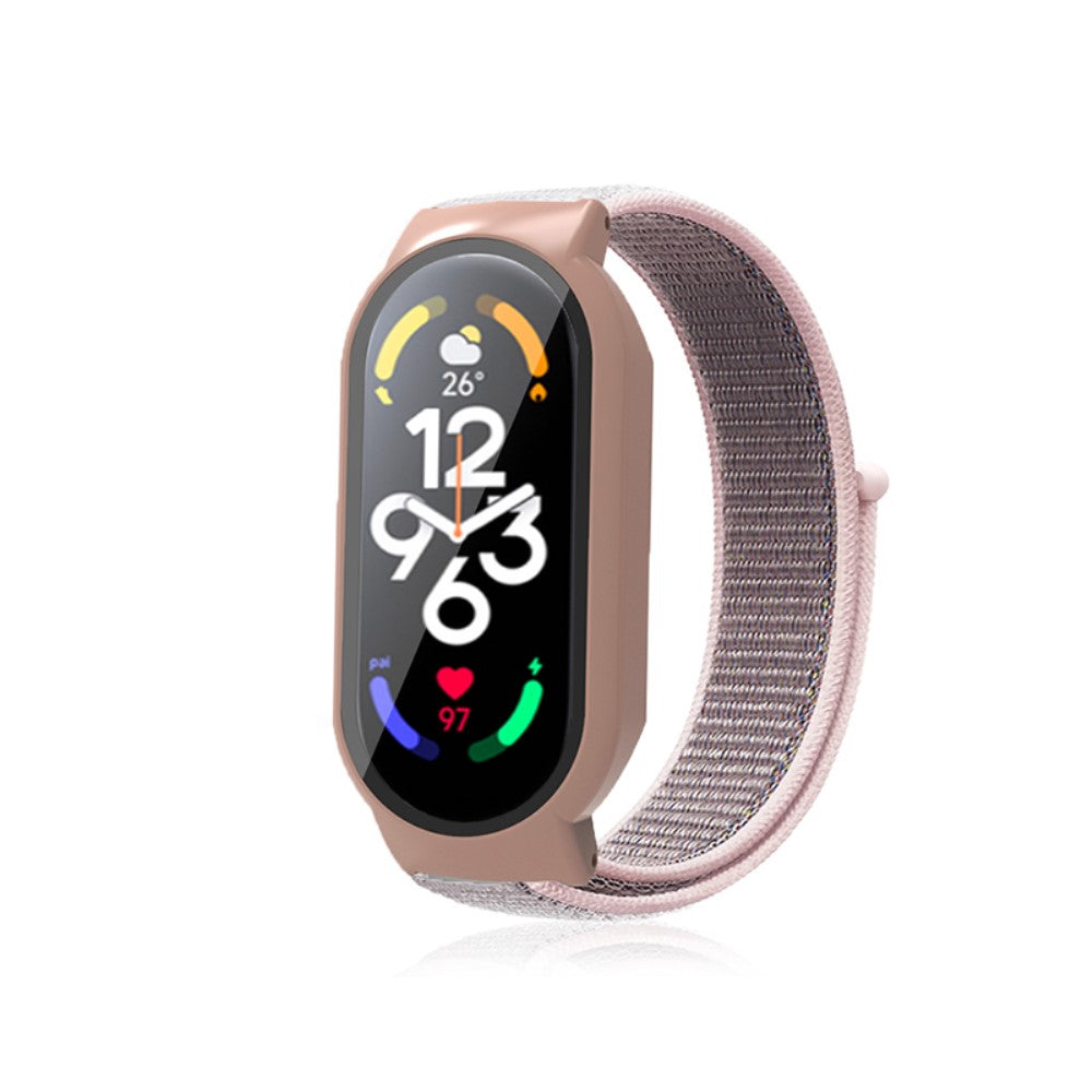Glimrende Xiaomi Mi Band 7 Nylon og Glas Rem - Pink#serie_3