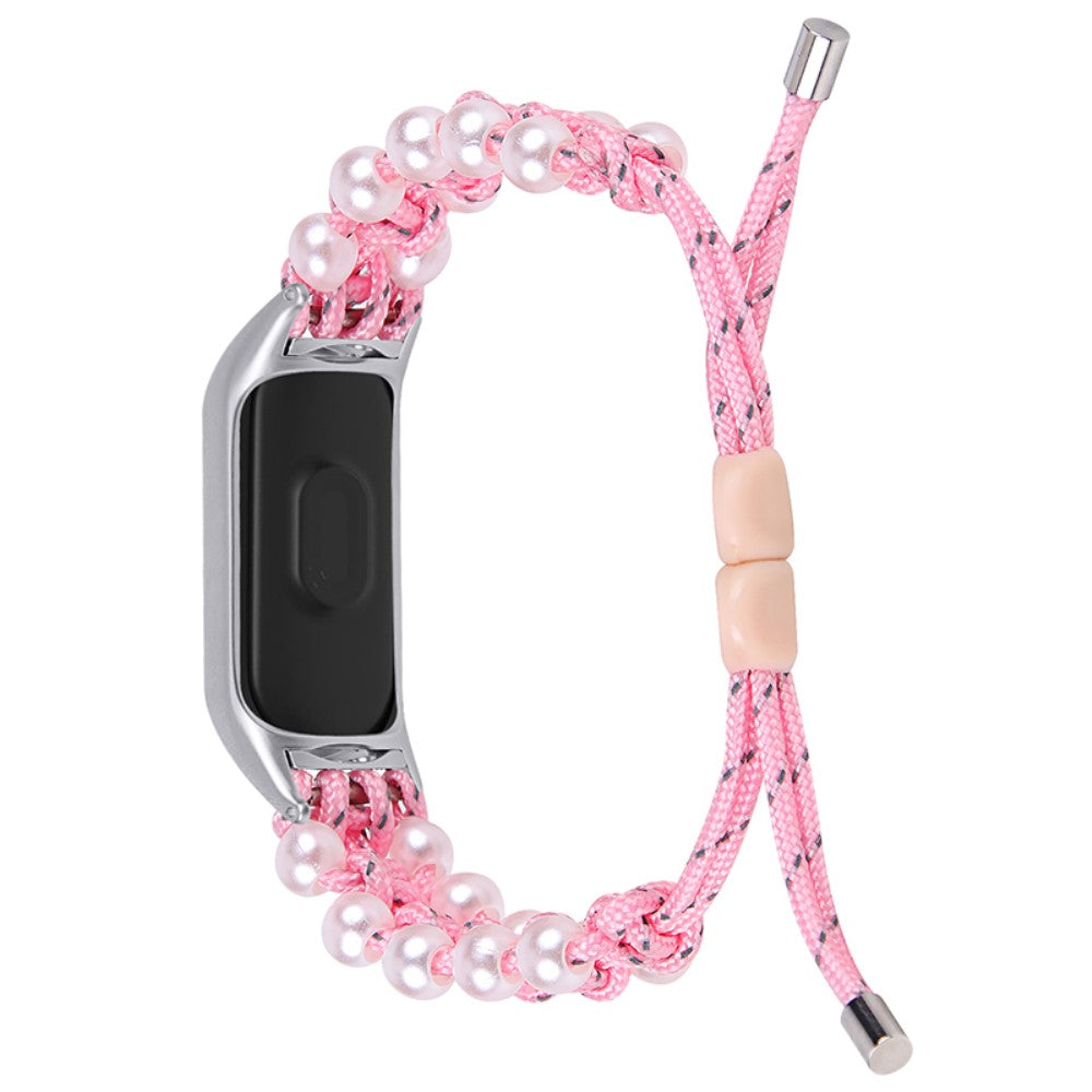 Xiaomi Mi Smart Band 4 / Xiaomi Mi Band 3 Rhinsten og Nylon Rem - Pink#serie_2