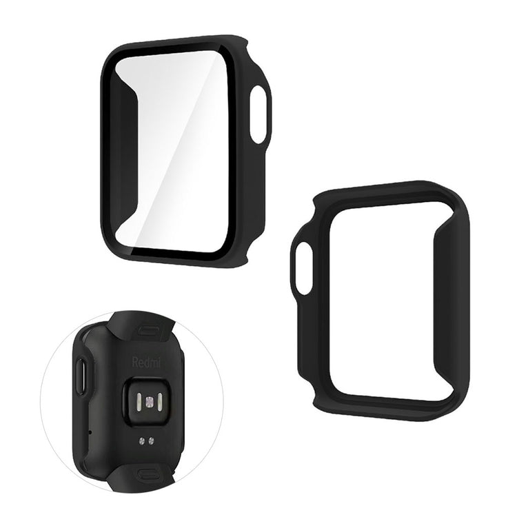 Rigtigt Fed Xiaomi Redmi Watch Silikone og Glas Cover - Sort#serie_1
