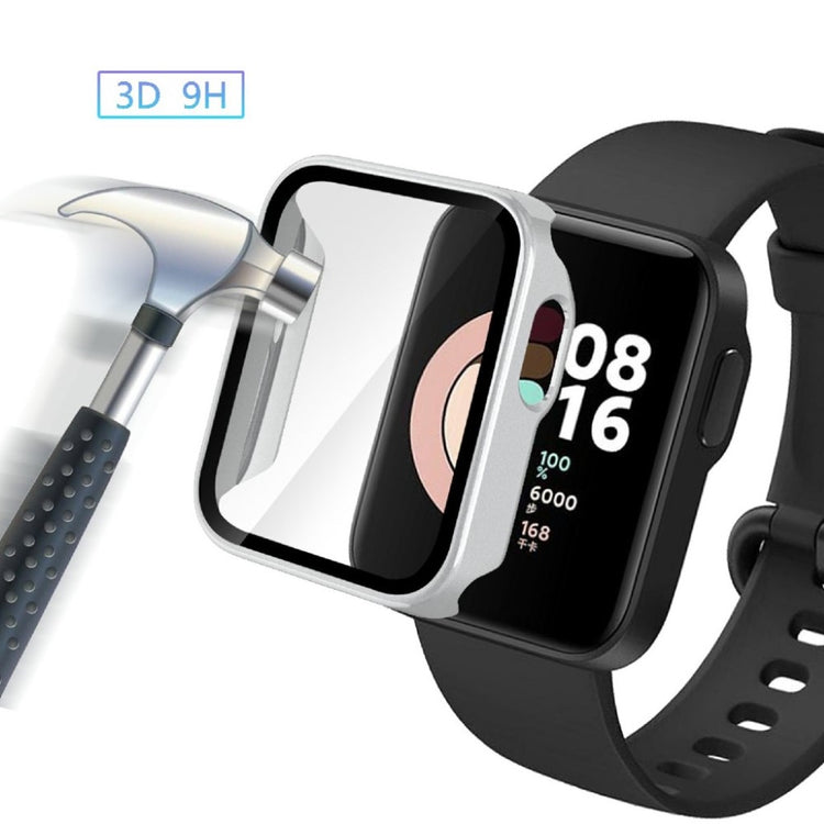 Rigtigt Fed Xiaomi Redmi Watch Silikone og Glas Cover - Sølv#serie_4