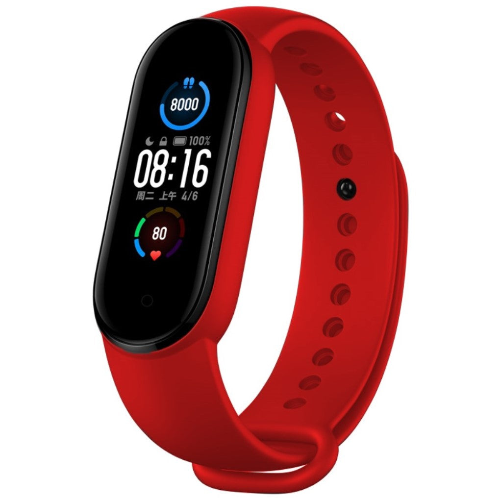 Meget komfortabel Xiaomi Mi Band 5 Silikone Rem - Rød#serie_4