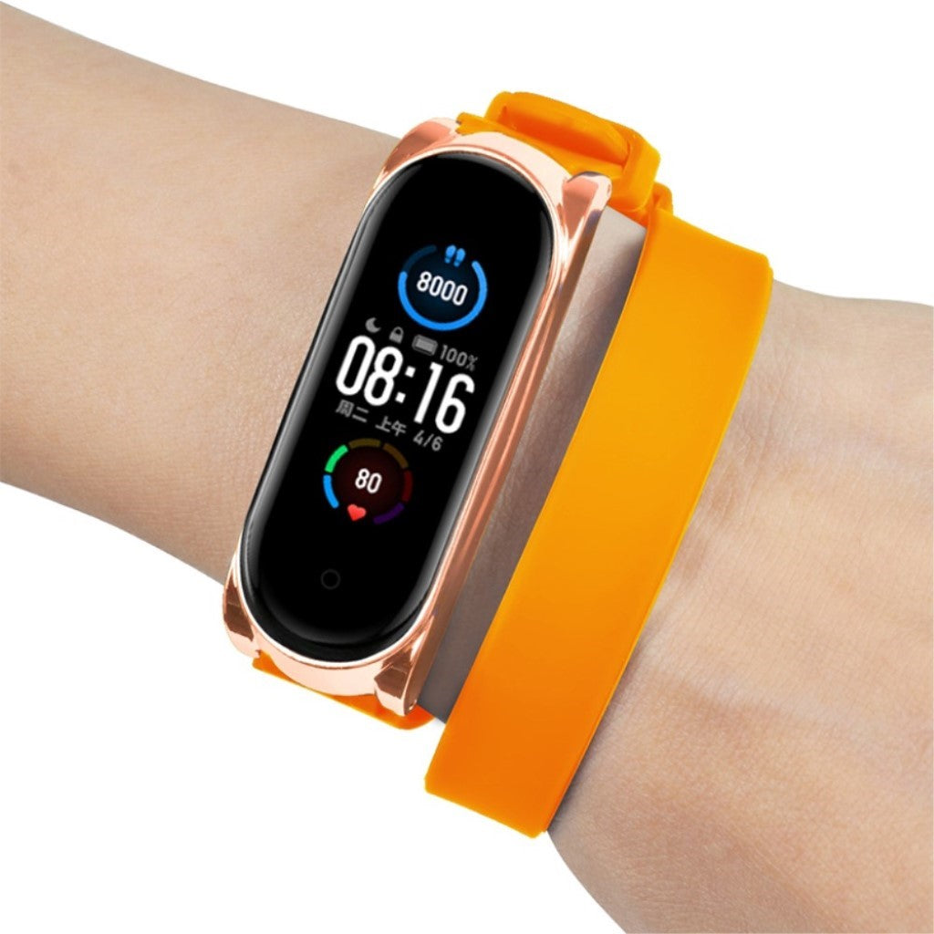 Rigtigt hårdfør Xiaomi Mi Band 5 Silikone Rem - Orange#serie_2