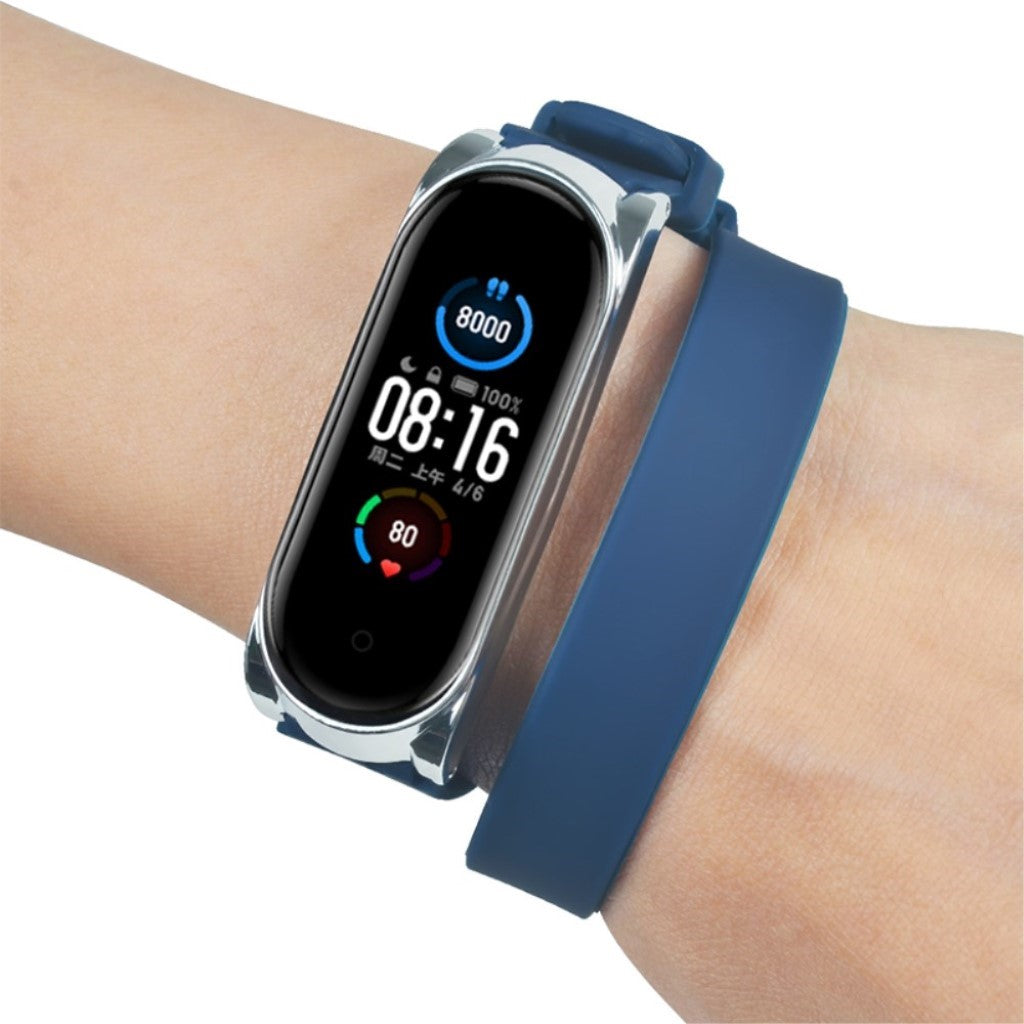 Rigtigt hårdfør Xiaomi Mi Band 5 Silikone Rem - Blå#serie_3