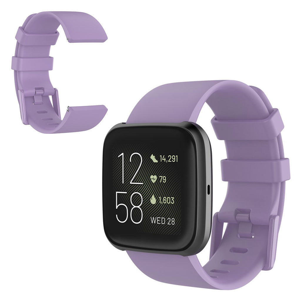 Stilfuld Fitbit Versa 2 / Fitbit Versa Lite Silikone Rem - Størrelse: L - Lilla#serie_12