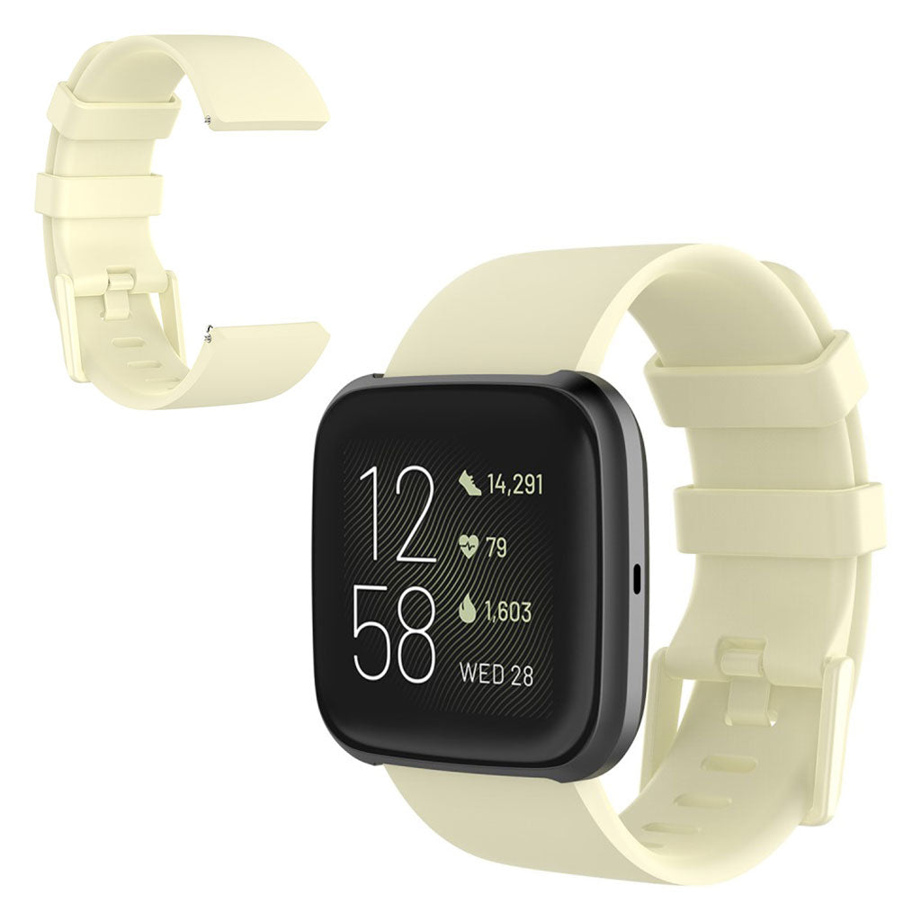 Stilfuld Fitbit Versa 2 / Fitbit Versa Lite Silikone Rem - Størrelse: L - Brun#serie_6
