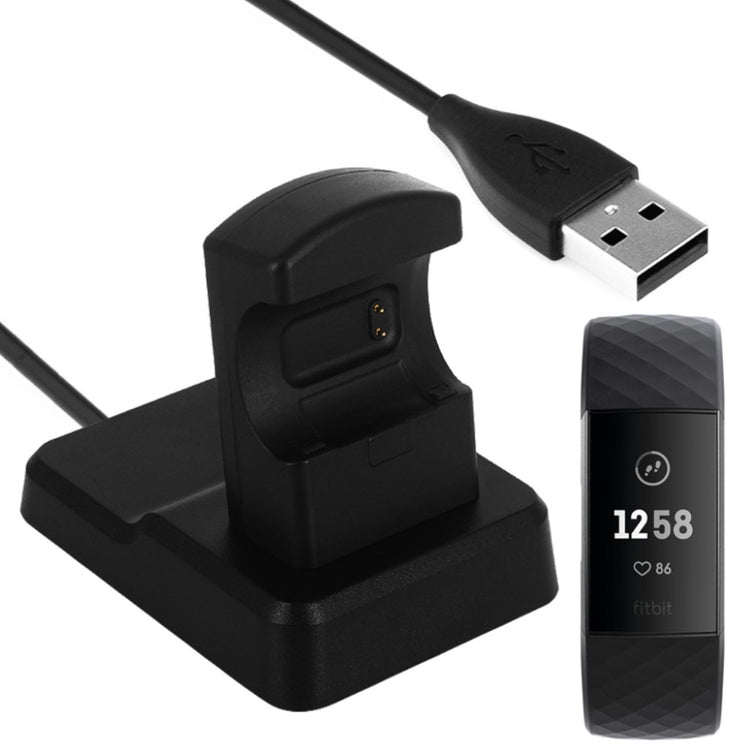 Plastik Fitbit Charge 3 / Fitbit Charge 4 USB Ladestation - Sort#serie_015