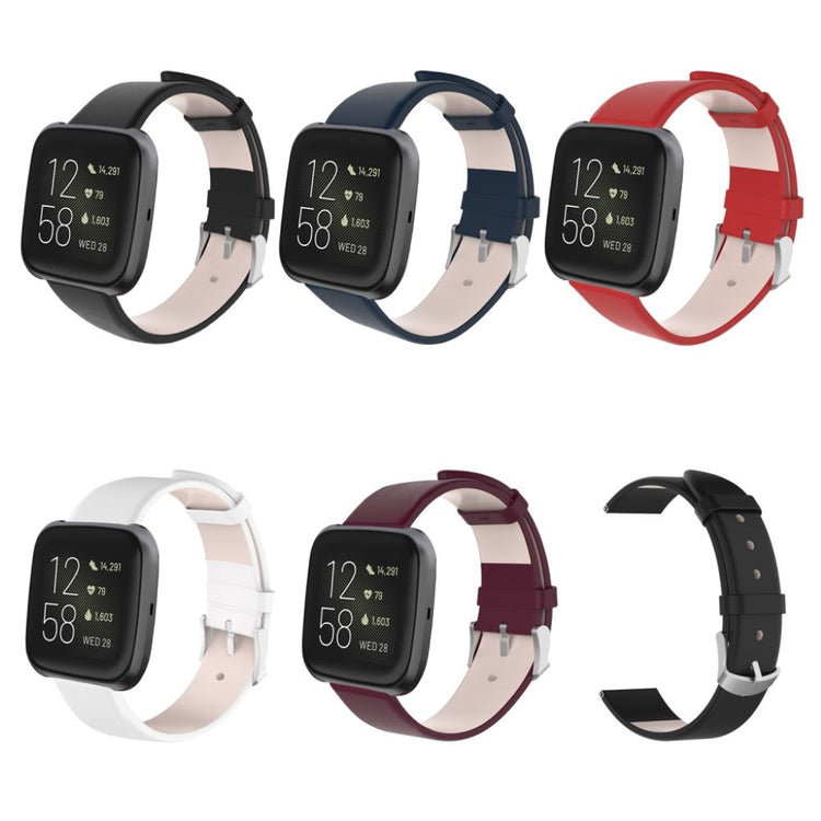 Mega fed Fitbit Versa Lite / Fitbit Versa 2 Kunstlæder Rem - Blå#serie_1