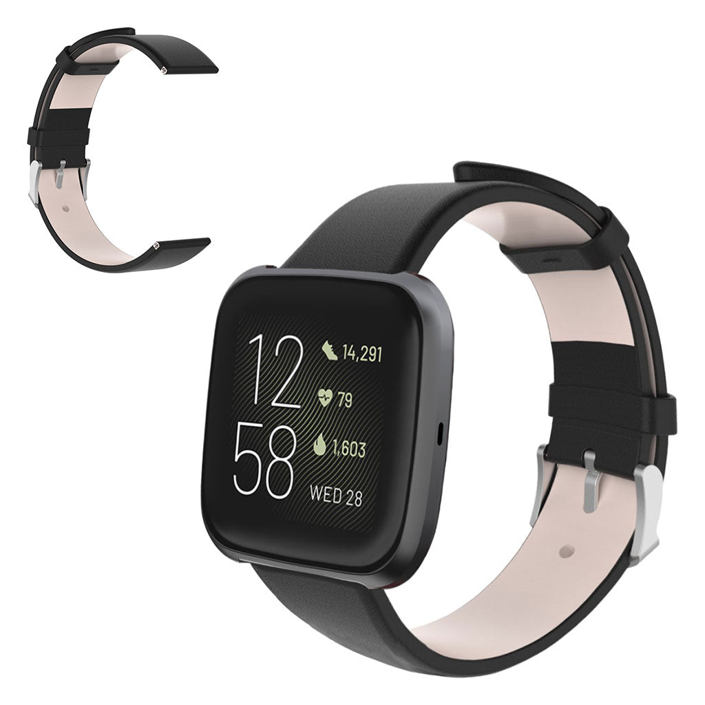Mega fed Fitbit Versa Lite / Fitbit Versa 2 Kunstlæder Rem - Blå#serie_1