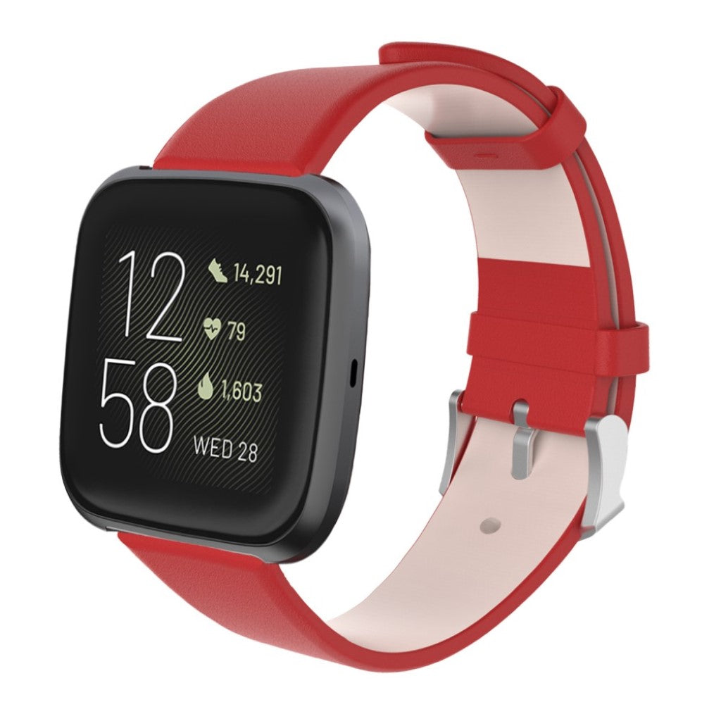 Mega fed Fitbit Versa Lite / Fitbit Versa 2 Kunstlæder Rem - Rød#serie_3