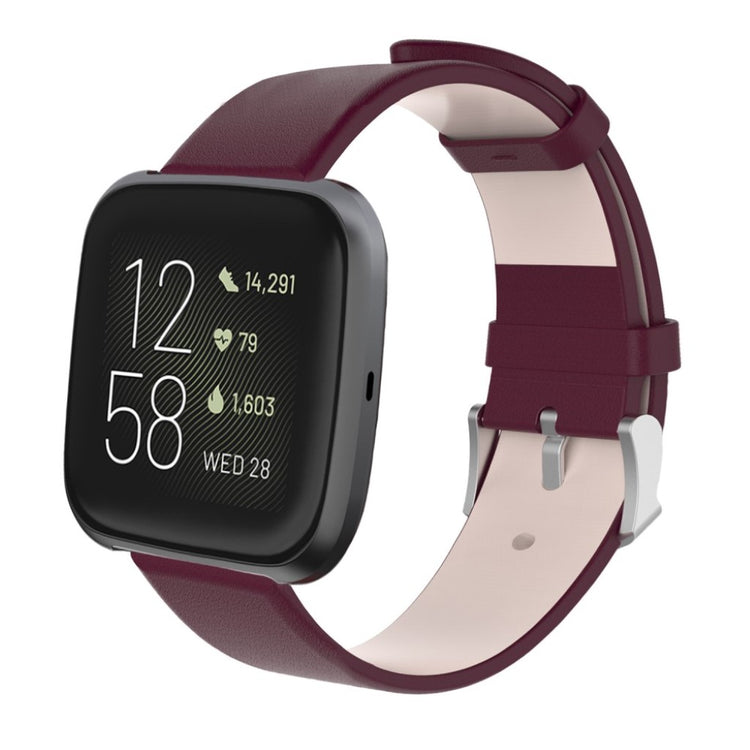 Mega fed Fitbit Versa Lite / Fitbit Versa 2 Kunstlæder Rem - Rød#serie_5