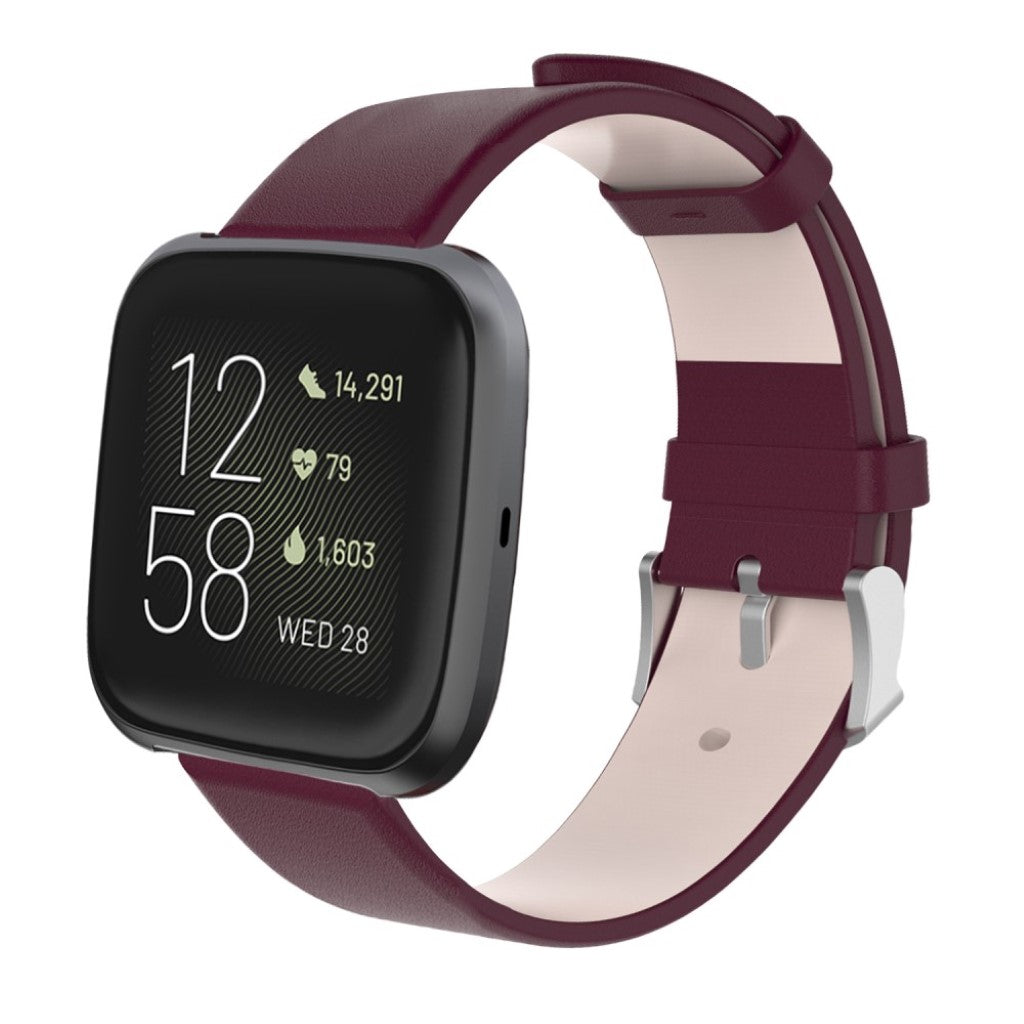 Mega fed Fitbit Versa Lite / Fitbit Versa 2 Kunstlæder Rem - Rød#serie_5
