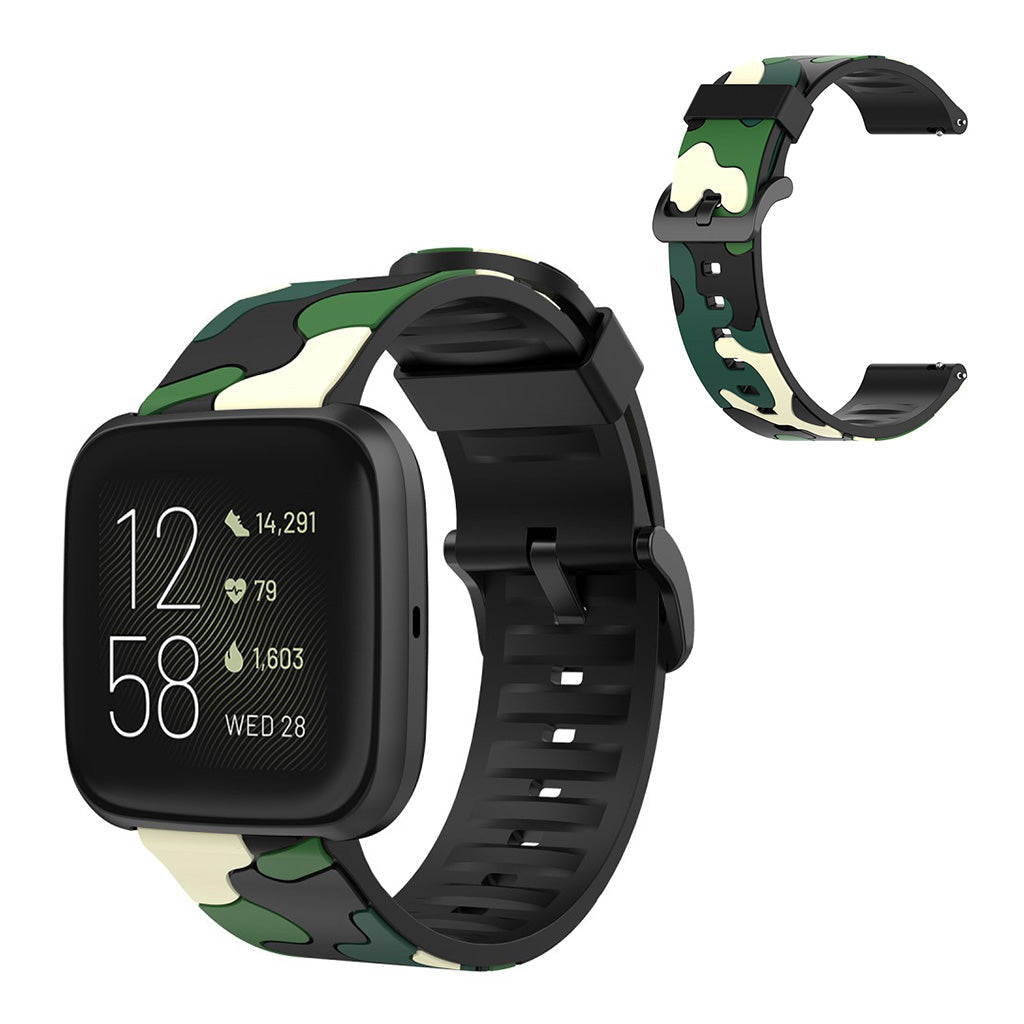 Fantastisk Fitbit Versa 2 / Fitbit Versa Lite Silikone Rem - Grøn#serie_2