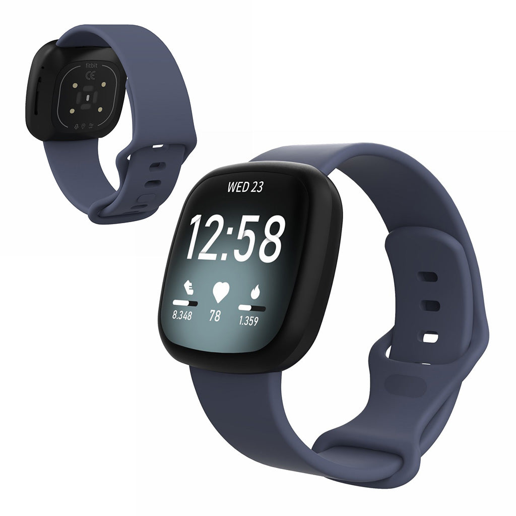 Helt vildt kønt Fitbit Versa 3 / Fitbit Sense Silikone Rem - Størrelse: S - Blå#serie_12