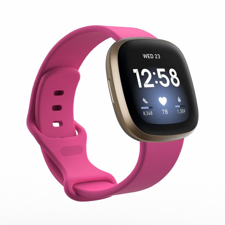 Helt vildt kønt Fitbit Versa 3 / Fitbit Sense Silikone Rem - Størrelse: S - Pink#serie_18