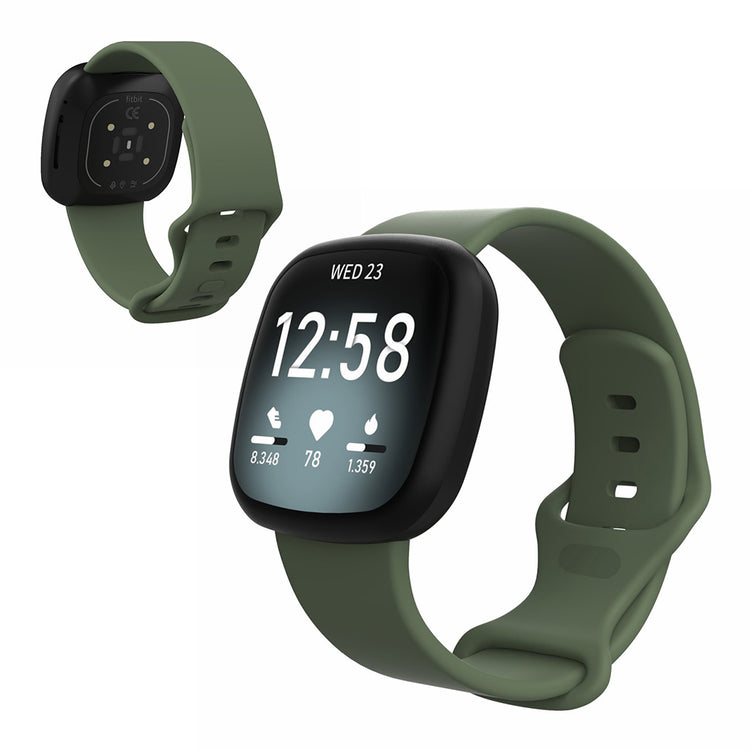 Helt vildt kønt Fitbit Versa 3 / Fitbit Sense Silikone Rem - Størrelse: S - Grøn#serie_6