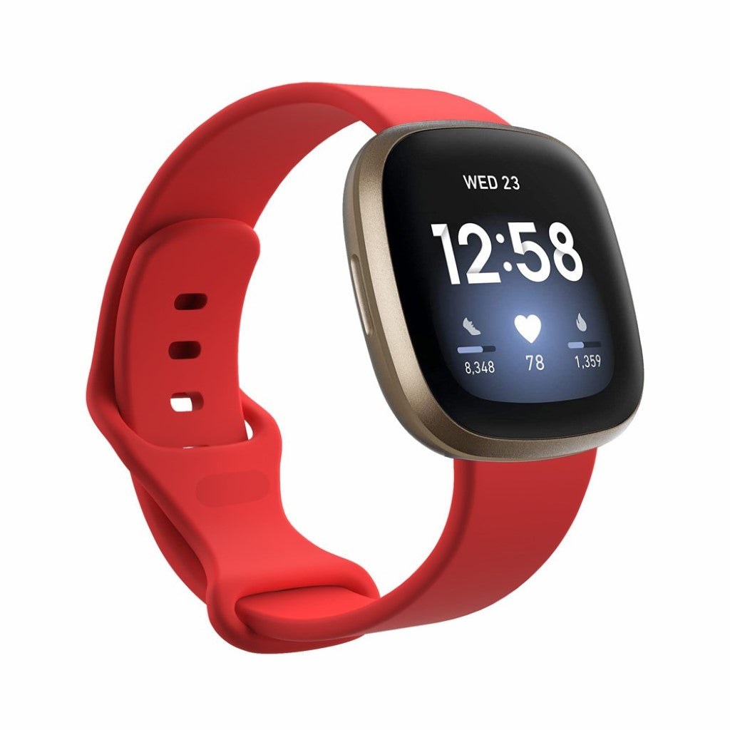 Helt vildt kønt Fitbit Versa 3 / Fitbit Sense Silikone Rem - Størrelse: S - Rød#serie_8