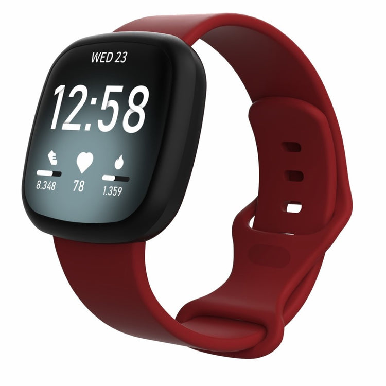 Helt vildt kønt Fitbit Versa 3 / Fitbit Sense Silikone Rem - Størrelse: S - Rød#serie_9