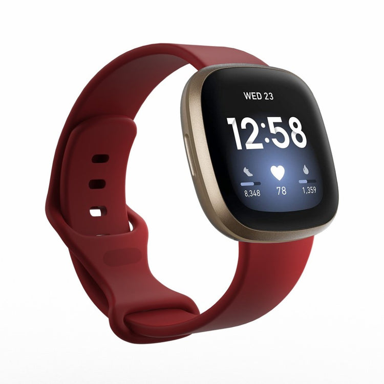 Helt vildt kønt Fitbit Versa 3 / Fitbit Sense Silikone Rem - Størrelse: S - Rød#serie_9