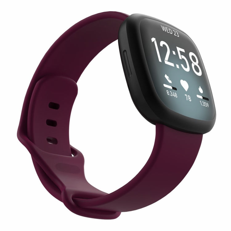 Helt vildt sejt Fitbit Versa 3 / Fitbit Sense Silikone Rem - Størrelse: L - Rød#serie_7