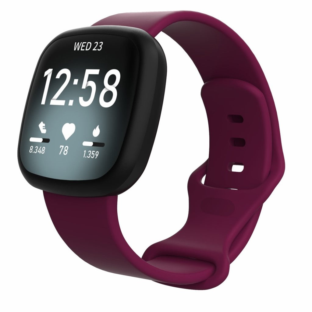 Helt vildt sejt Fitbit Versa 3 / Fitbit Sense Silikone Rem - Størrelse: L - Rød#serie_7