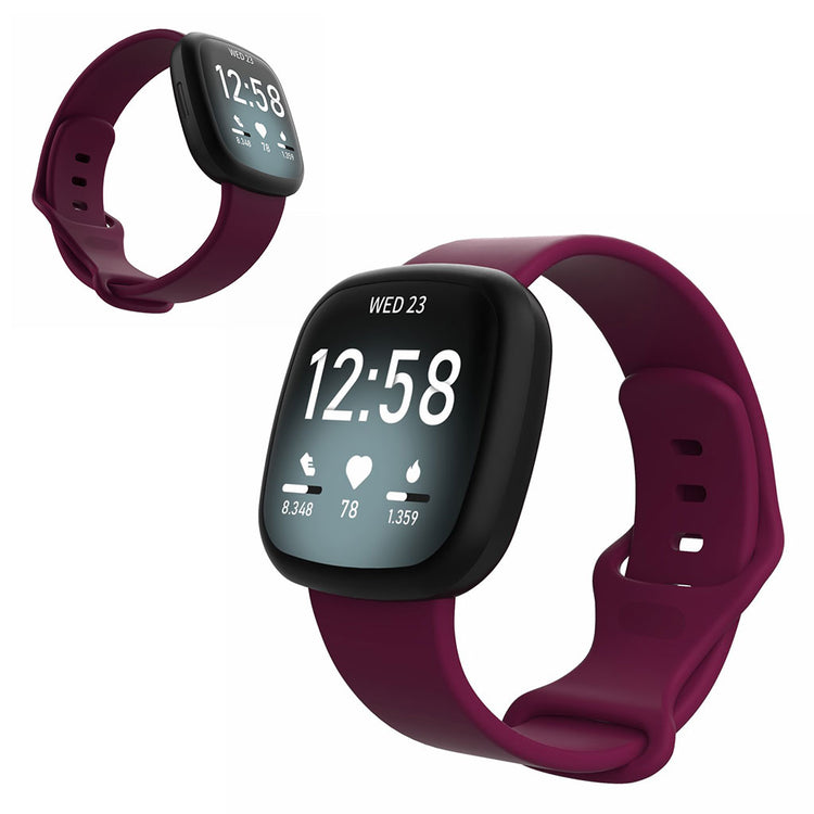 Helt vildt sejt Fitbit Versa 3 / Fitbit Sense Silikone Rem - Størrelse: L - Rød#serie_7