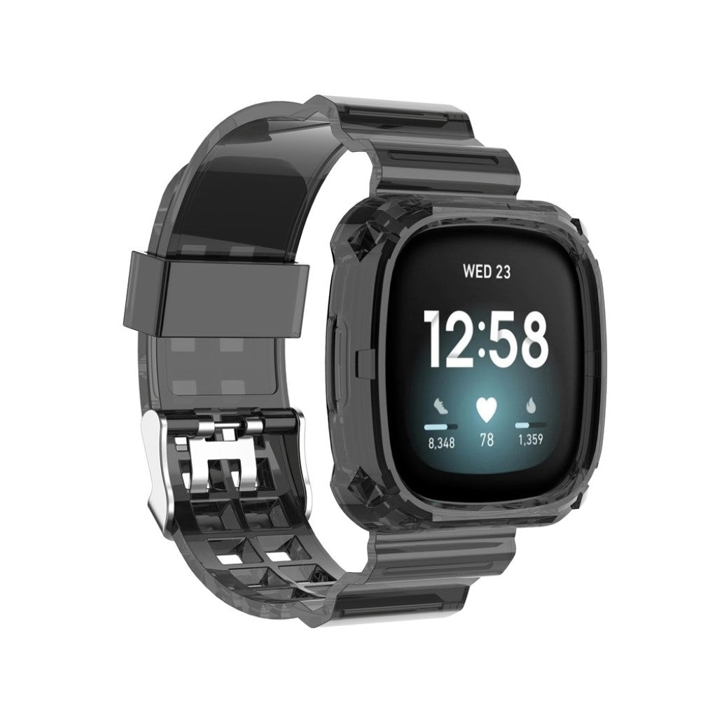 Vildt hårdfør Fitbit Versa 3 / Fitbit Sense Silikone Rem - Gennemsigtig#serie_1