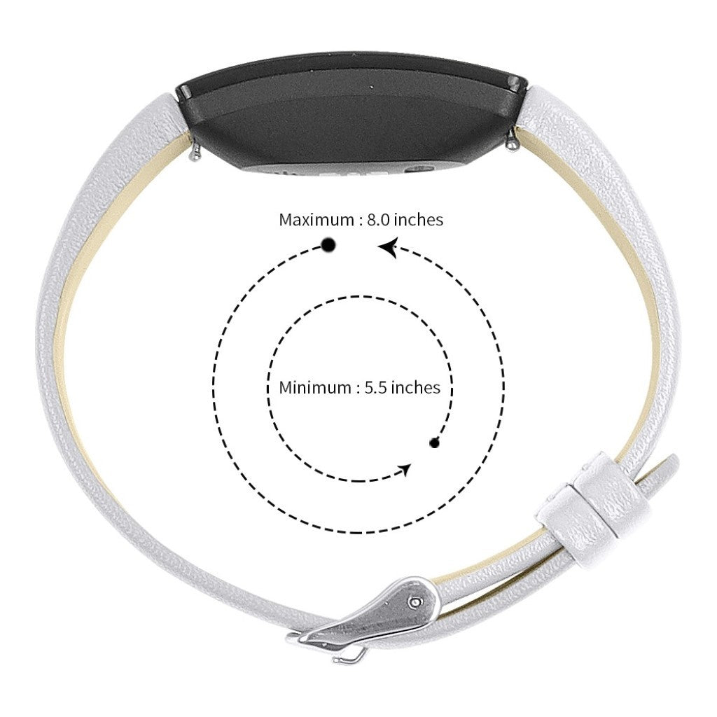 Meget fint Fitbit Inspire Ægte læder Rem - Hvid#serie_2