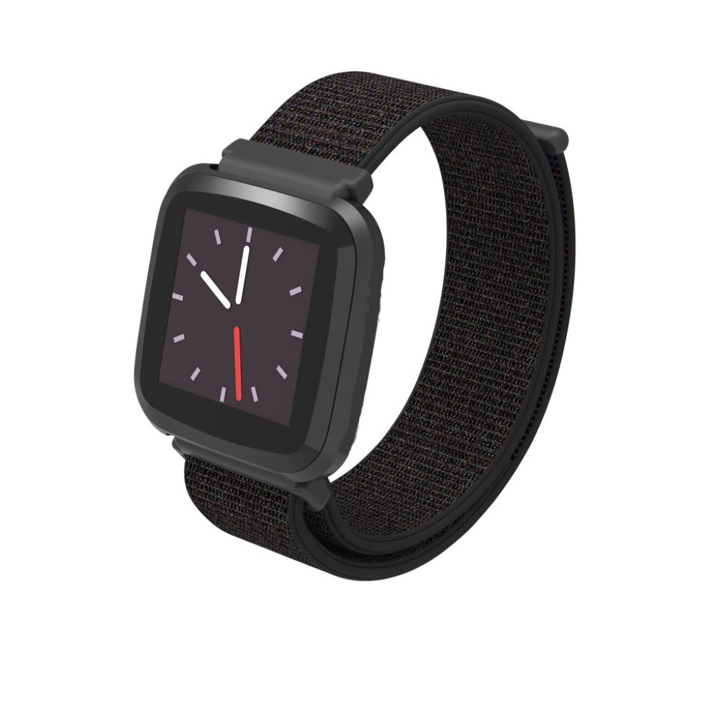 Rigtigt pænt Fitbit Versa Lite Nylon Rem - Sort#serie_6