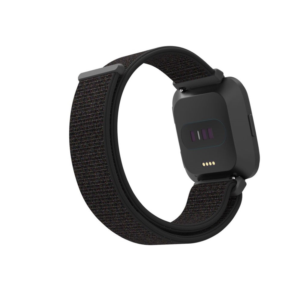 Rigtigt pænt Fitbit Versa Lite Nylon Rem - Sort#serie_6
