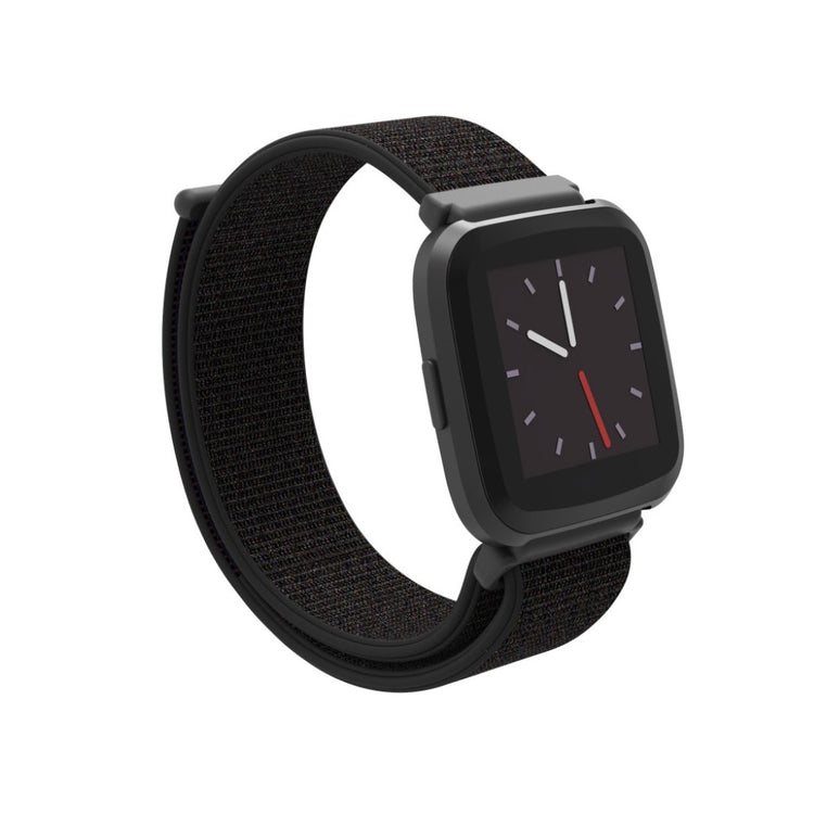 Rigtigt pænt Fitbit Versa Lite Nylon Rem - Sort#serie_6