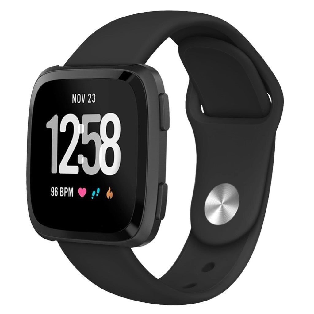 Helt vildt sejt Fitbit Versa Lite Silikone Rem - Sort#serie_1