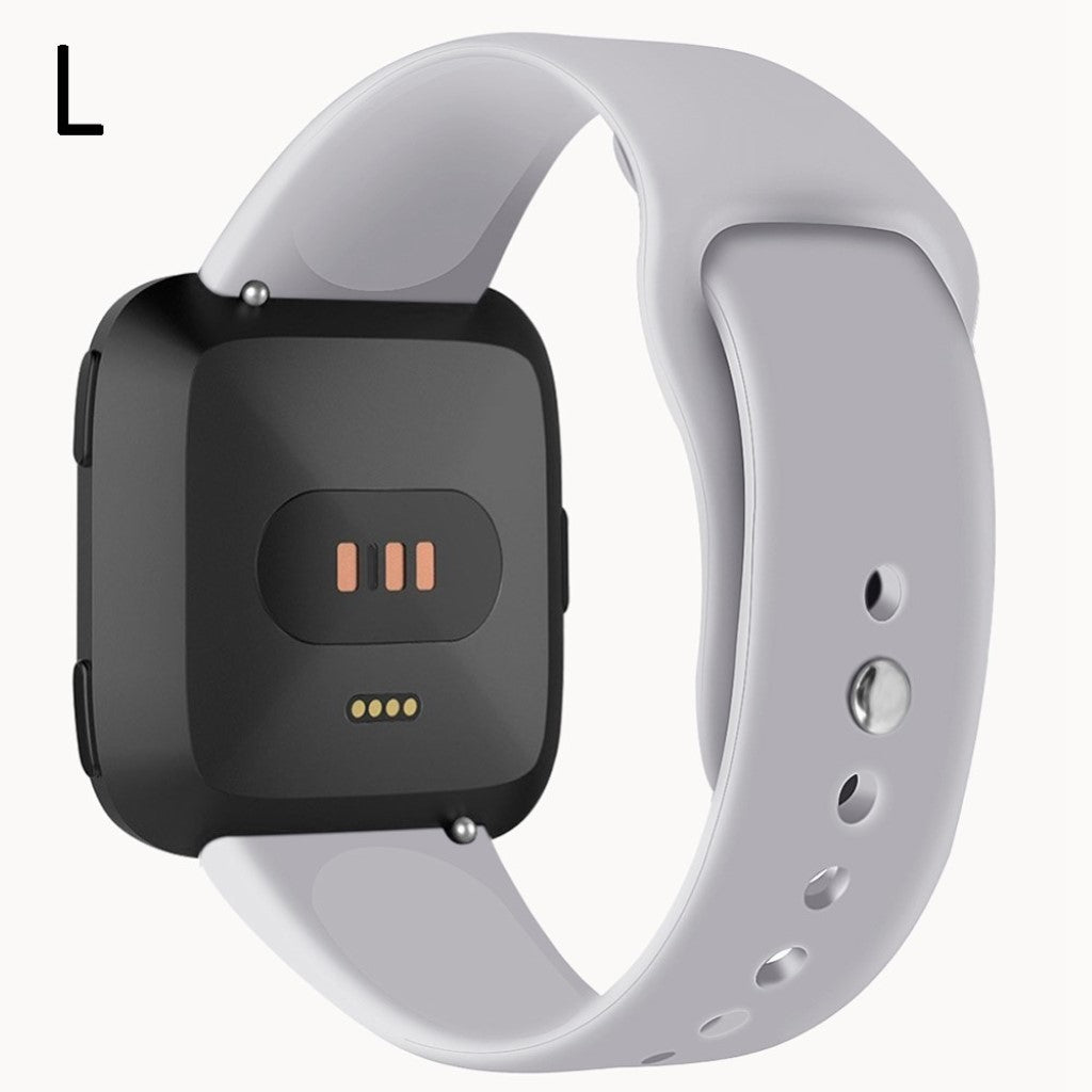 Helt vildt sejt Fitbit Versa Lite Silikone Rem - Sølv#serie_7