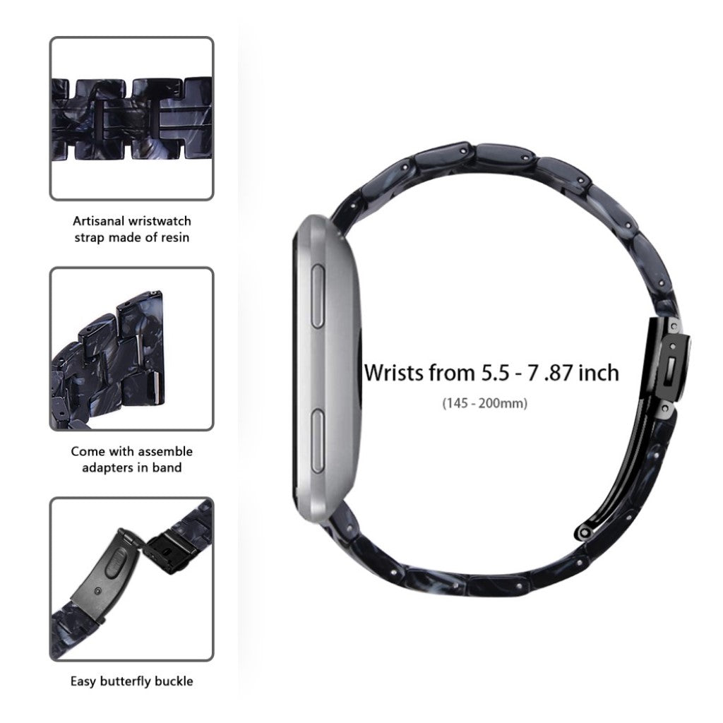 Vildt elegant Fitbit Versa 2 / Fitbit Versa Lite  Rem - Sort#serie_8