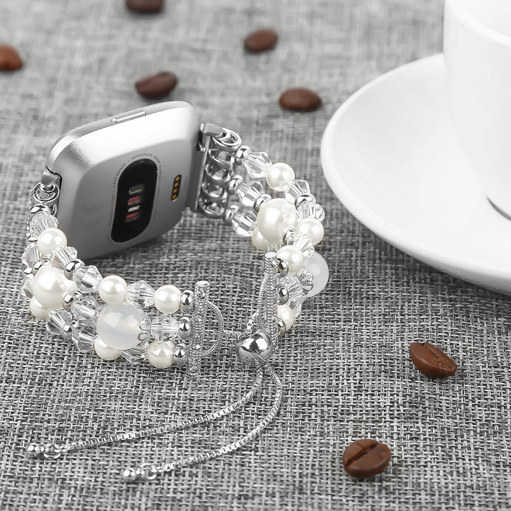 Elegant Fitbit Versa 2 / Fitbit Versa Lite Metal Rem - Hvid#serie_1