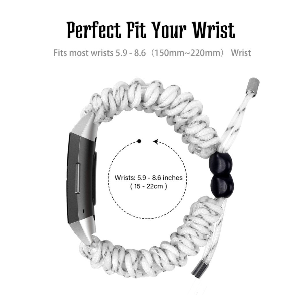 Meget skøn Fitbit Charge 3 / Fitbit Charge 4 Nylon Rem - Hvid#serie_10