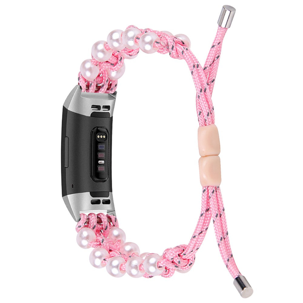 Super flot Fitbit Charge 4 / Fitbit Charge 3 Nylon Rem - Pink#serie_2