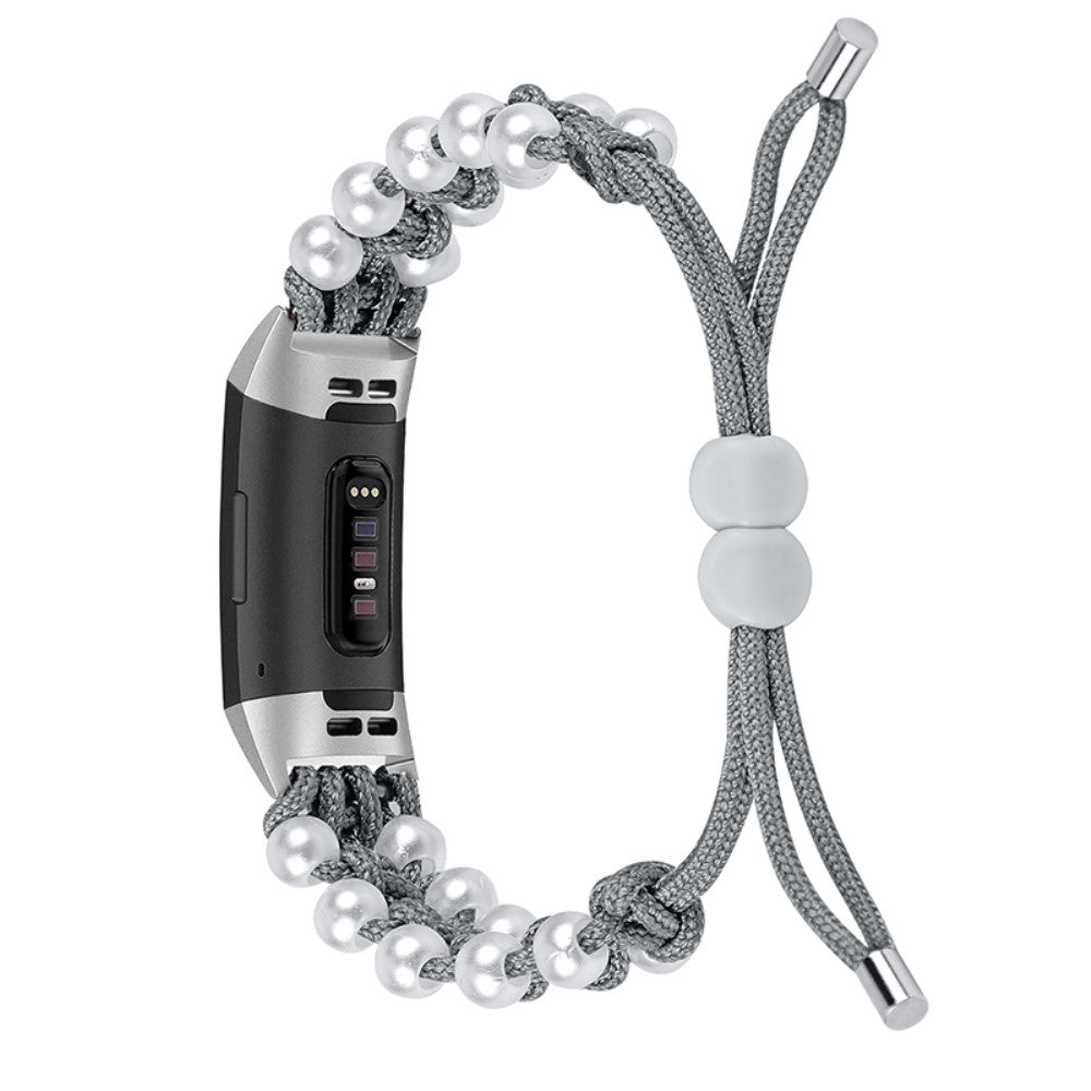 Super flot Fitbit Charge 4 / Fitbit Charge 3 Nylon Rem - Sølv#serie_5