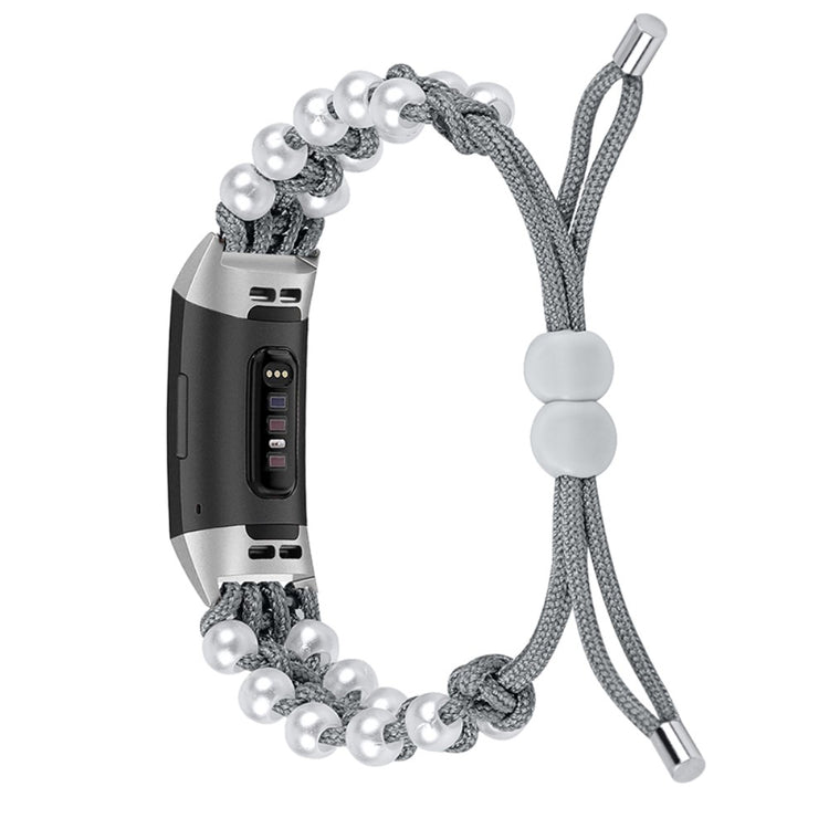 Super flot Fitbit Charge 4 / Fitbit Charge 3 Nylon Rem - Sølv#serie_5