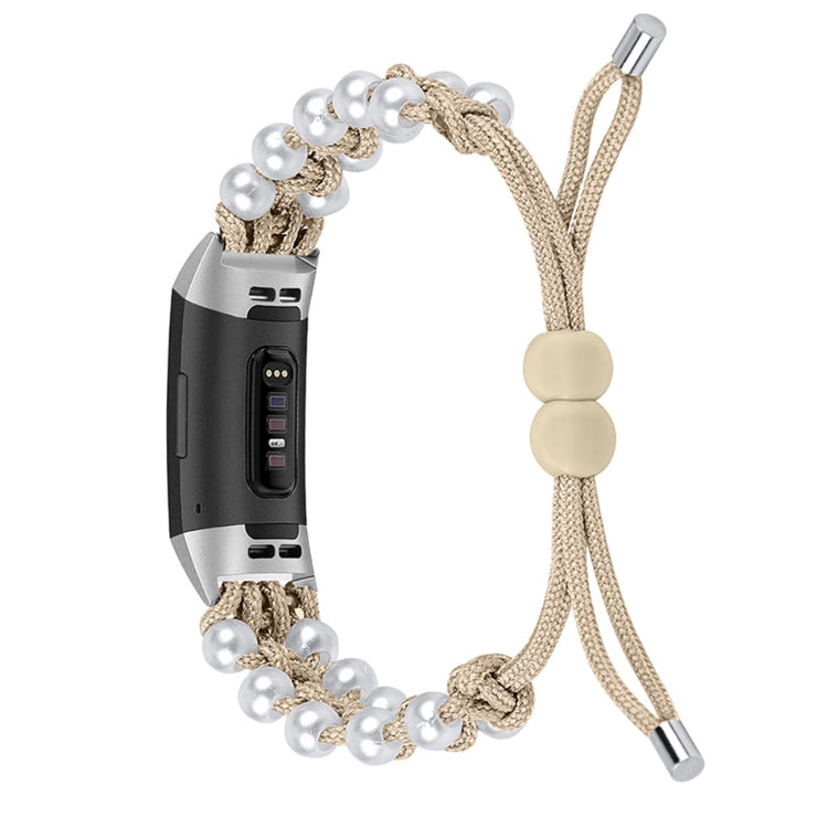 Super flot Fitbit Charge 4 / Fitbit Charge 3 Nylon Rem - Beige#serie_7