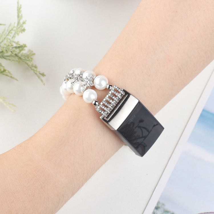 Vildt flot Fitbit Charge 4 / Fitbit Charge 3 Rhinsten Urrem - Hvid#serie_1