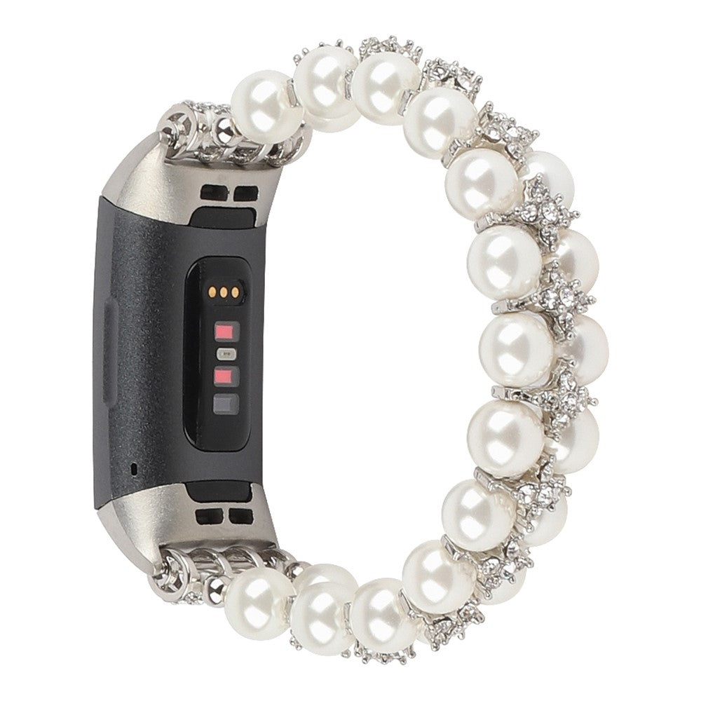 Super sejt Fitbit Charge 4 / Fitbit Charge 3 Rhinsten Rem - Hvid#serie_1