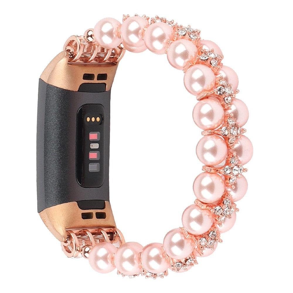 Super sejt Fitbit Charge 4 / Fitbit Charge 3 Rhinsten Rem - Pink#serie_2